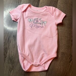 Light Pink Bodysuit with Cute Embroidery